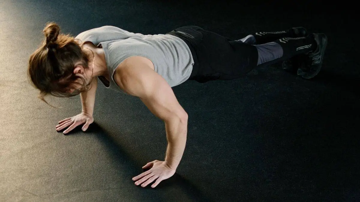 Man doing push-ups with proper form for building strength