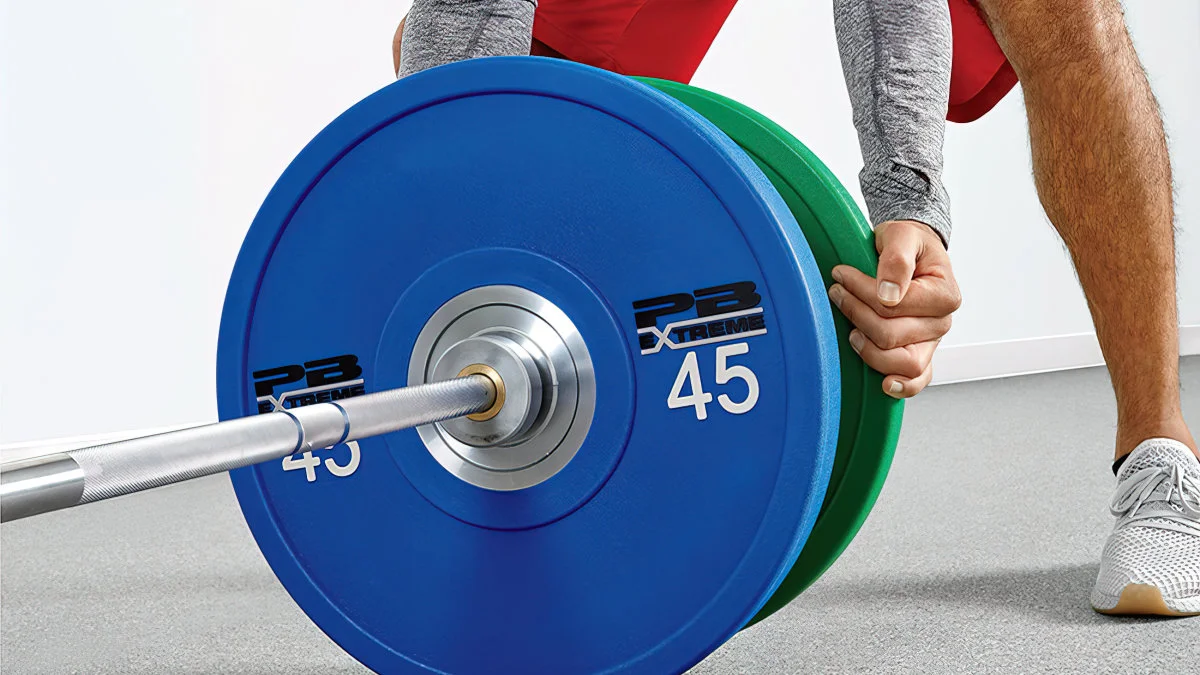 Colored barbell plates by Perform Better Products